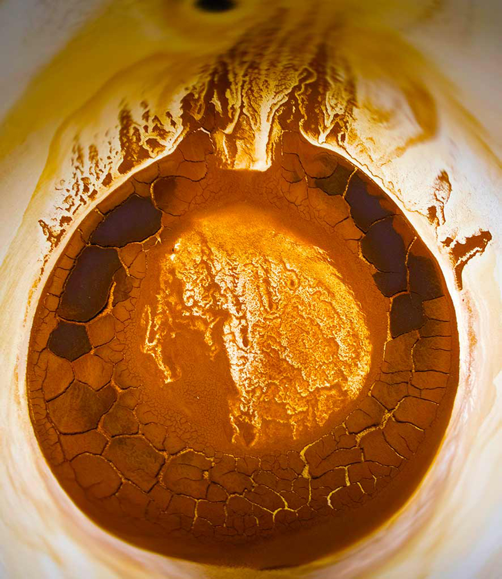 Abstract coffee stain art surreal composition